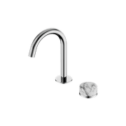 Serenity Basin Mixer Arc Spout Arabescato Corchia Handle Chrome gallery detail image
