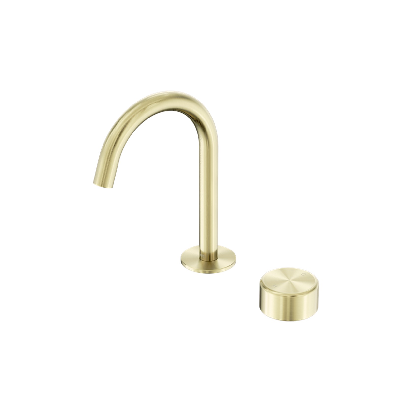 Serenity Basin Mixer Arc Spout Metal Handle Brushed Gold gallery detail image