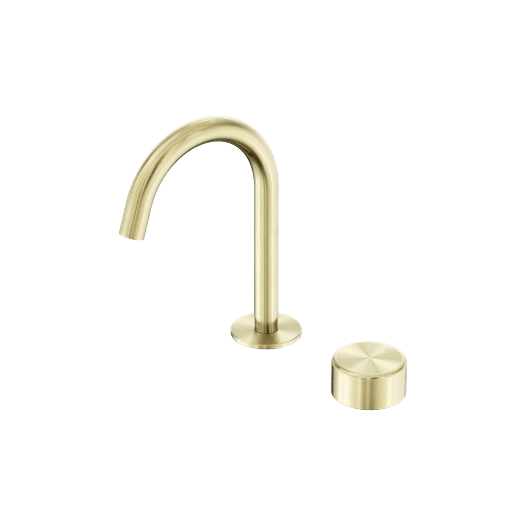 Serenity Basin Mixer Arc Spout Metal Handle Brushed Gold gallery detail image