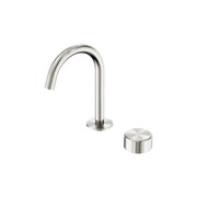 Serenity Basin Mixer Arc Spout Metal Handle Brushed Nickel gallery detail image