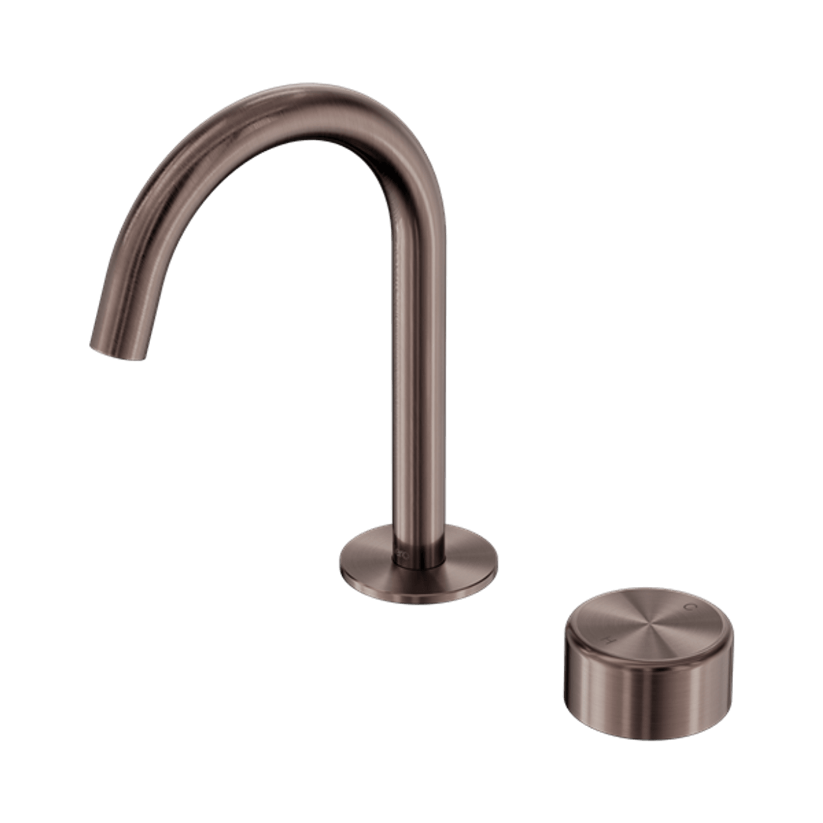Serenity Basin Mixer Arc Spout Metal Handle Brushed Bronze gallery detail image