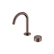 Serenity Basin Mixer Arc Spout Metal Handle Brushed Bronze gallery detail image