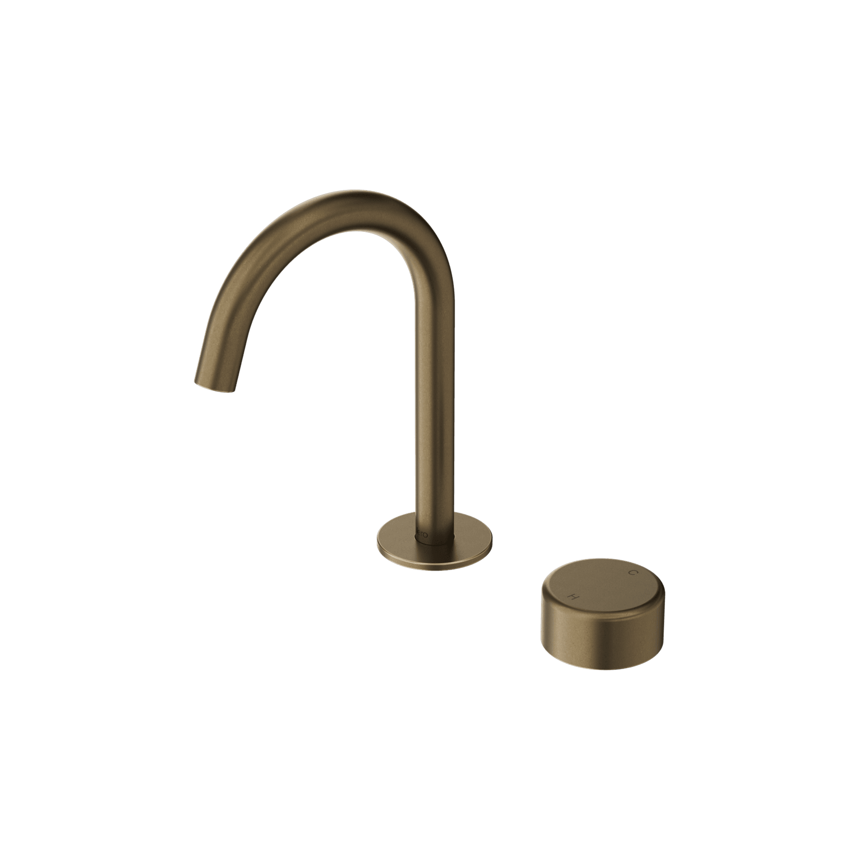 Serenity Progressive Basin Mixer Arc Spout With Metal Handle Tumbled Antique Brass gallery detail image