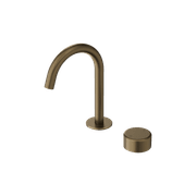 Serenity Progressive Basin Mixer Arc Spout With Metal Handle Tumbled Antique Brass gallery detail image