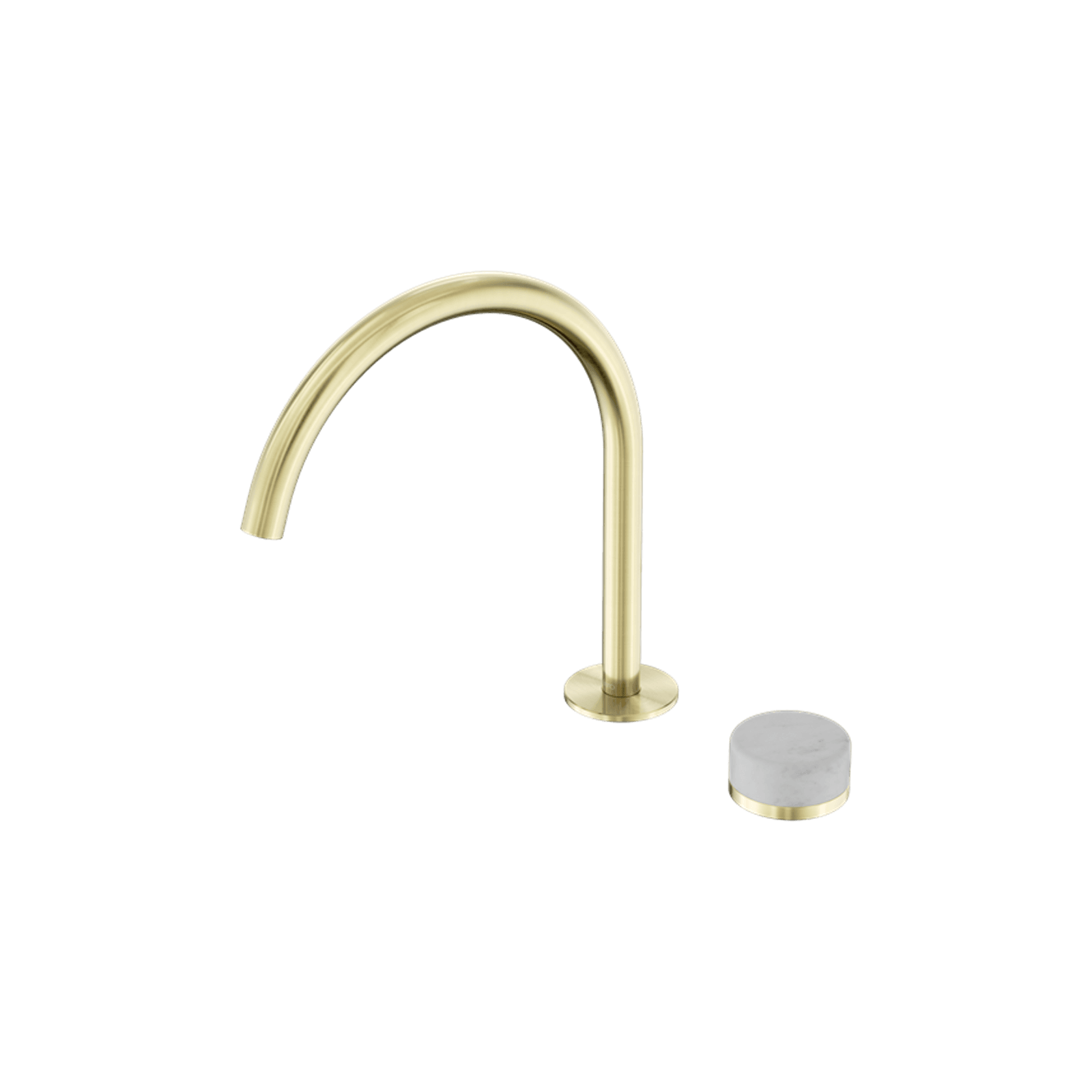 Serenity Bath/Kitchen Mixer Arc Spout Carrara Handle Brushed Gold gallery detail image