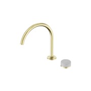 Serenity Bath/Kitchen Mixer Arc Spout Carrara Handle Brushed Gold gallery detail image