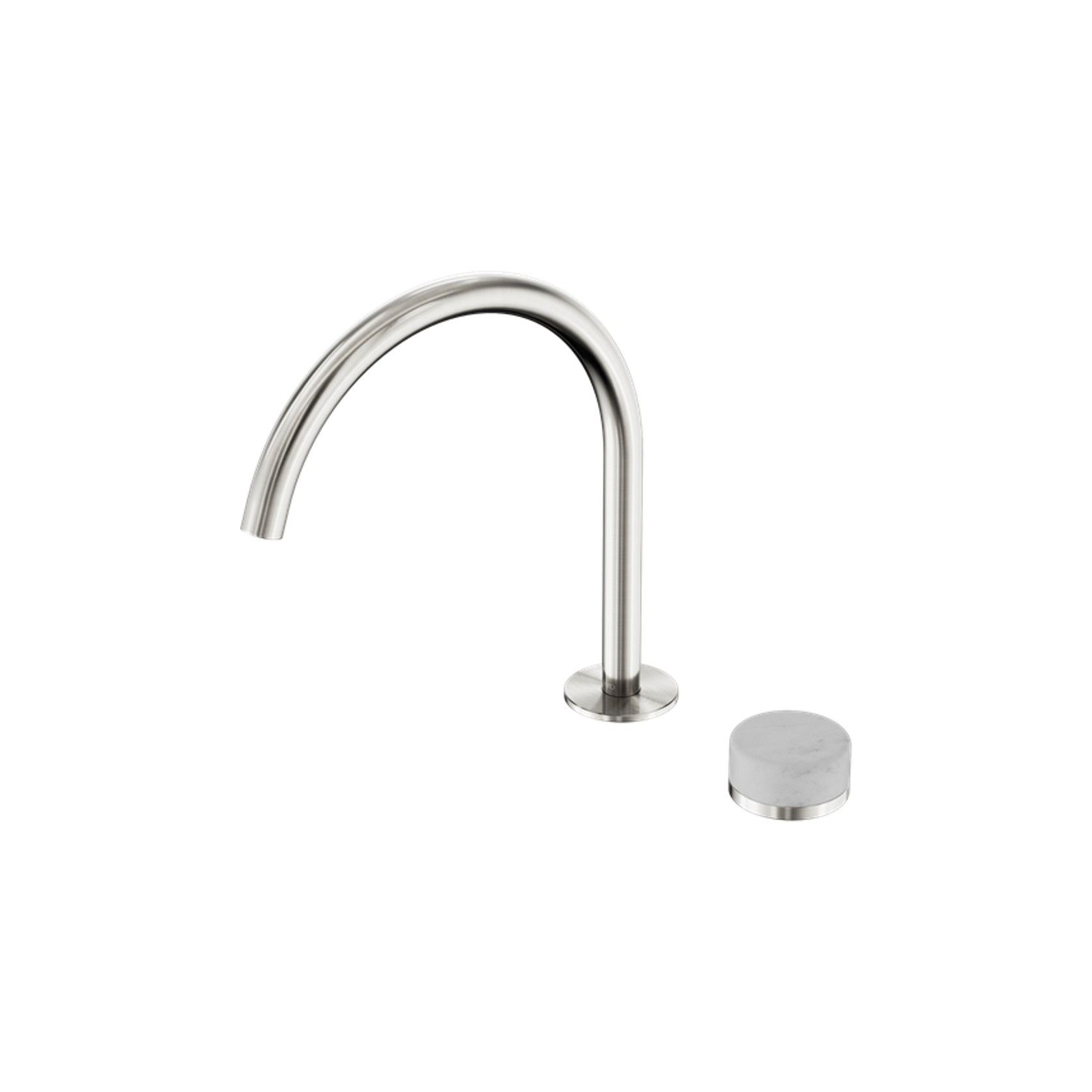 Serenity Bath/Kitchen Mixer Arc Spout Carrara Handle Brushed Nickel gallery detail image