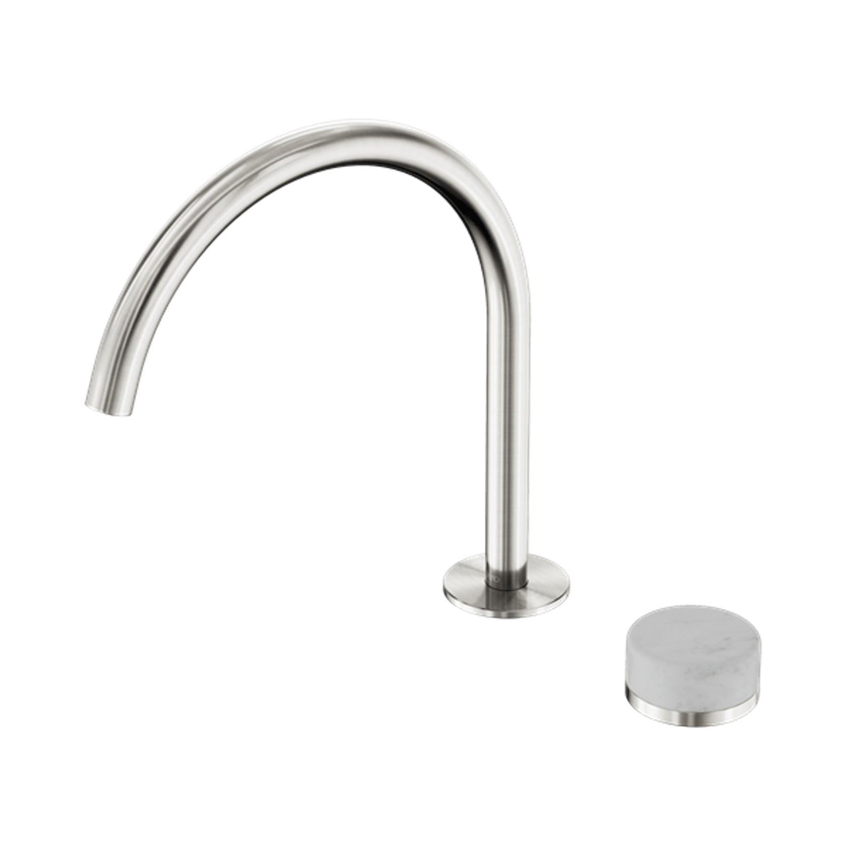 Serenity Bath/Kitchen Mixer Arc Spout Carrara Handle Brushed Nickel gallery detail image