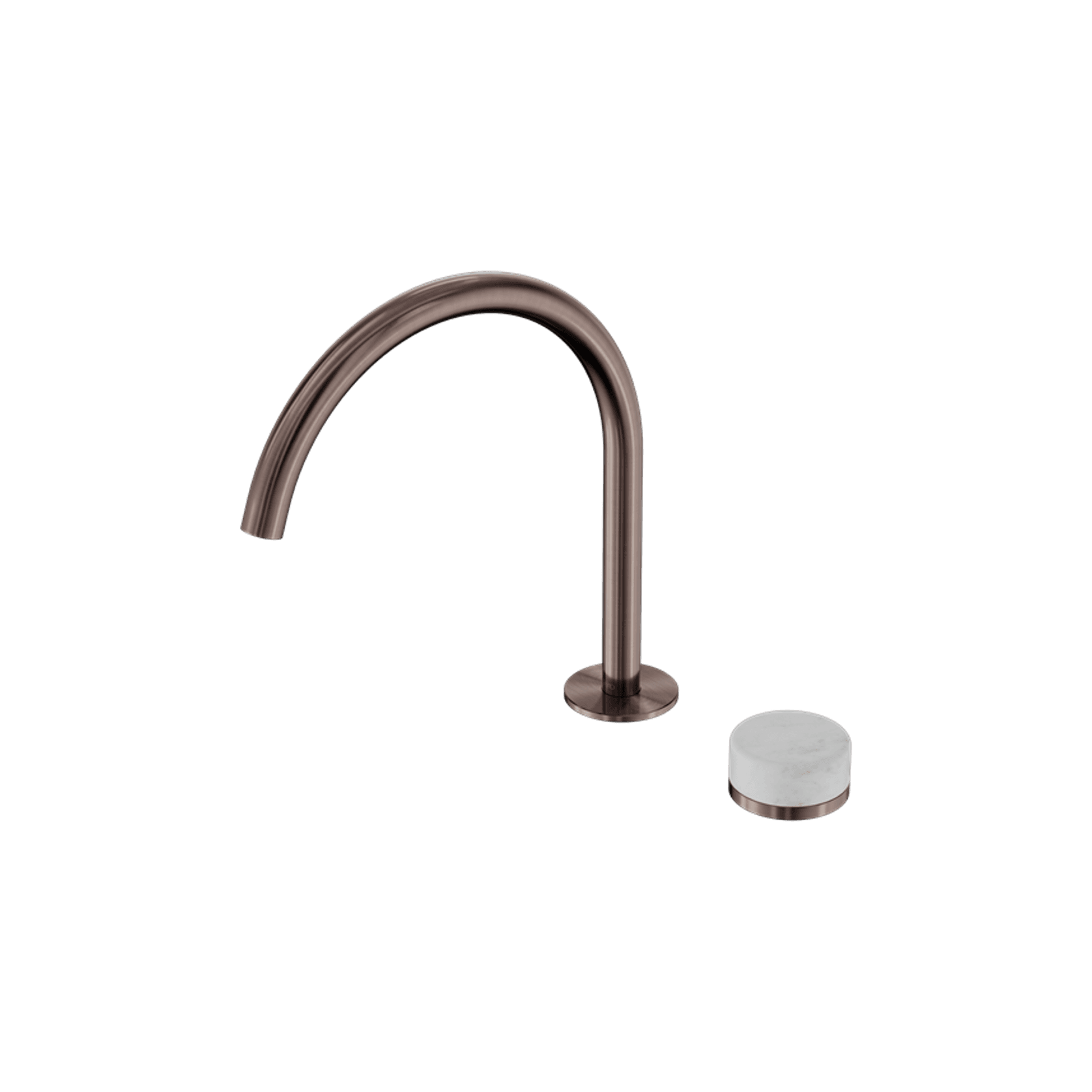 Serenity Bath/Kitchen Mixer Arc Spout Carrara Handle Brushed Bronze gallery detail image