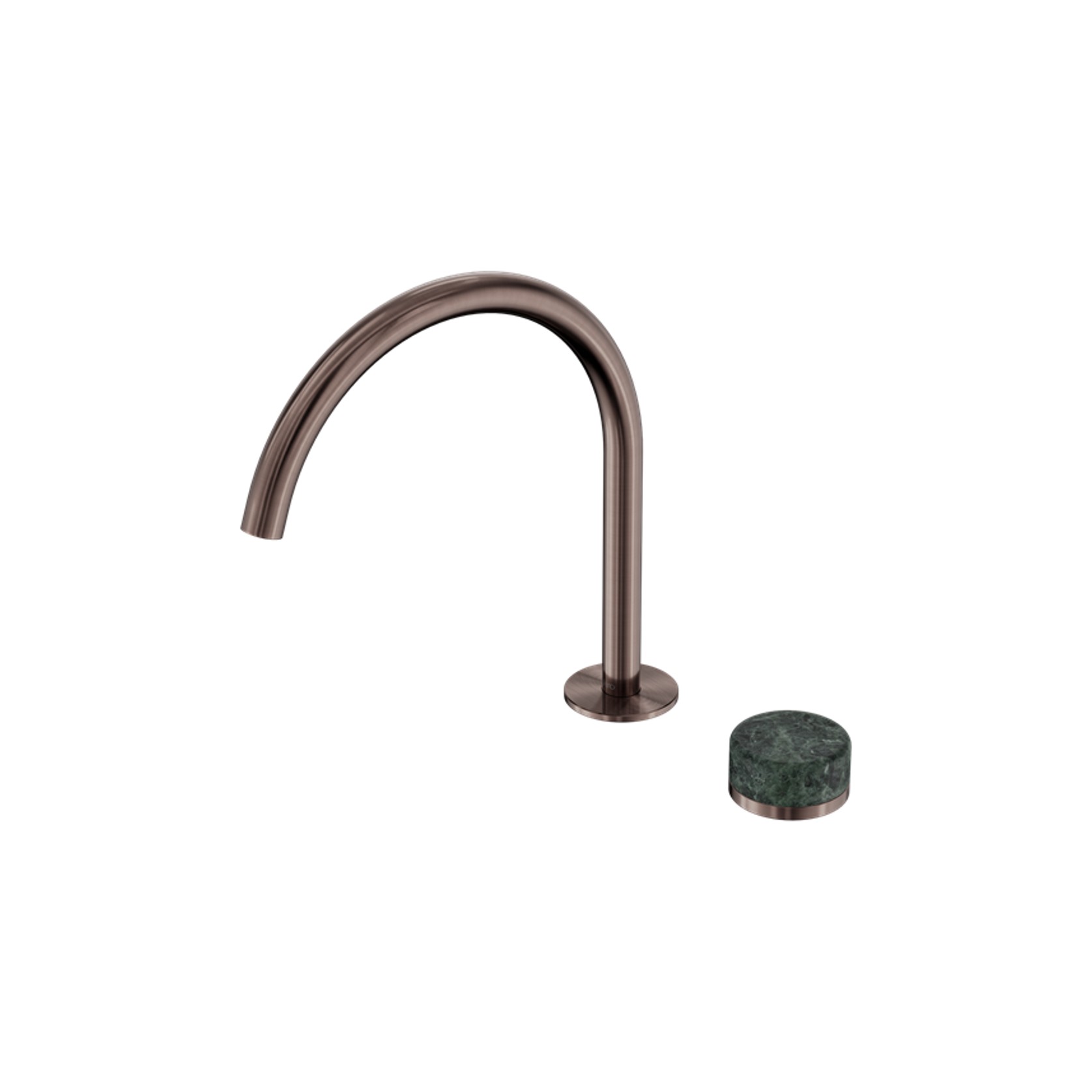 Serenity Bath/Kitchen Mixer Arc Spout Verde Alpi Handle Brushed Bronze gallery detail image