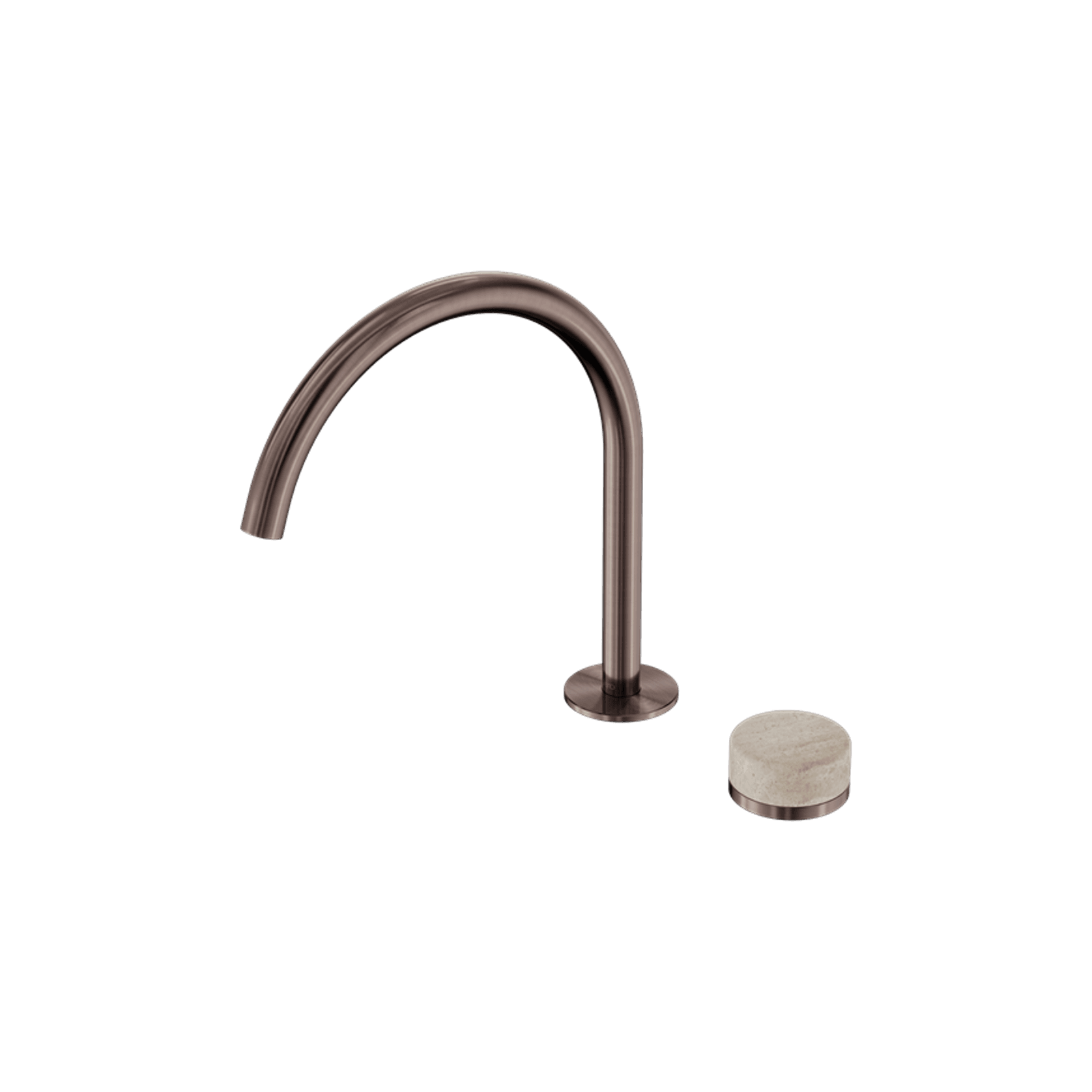 Serenity Bath/Kitchen Mixer Arc Spout Rome Travertine Handle Brushed Bronze gallery detail image