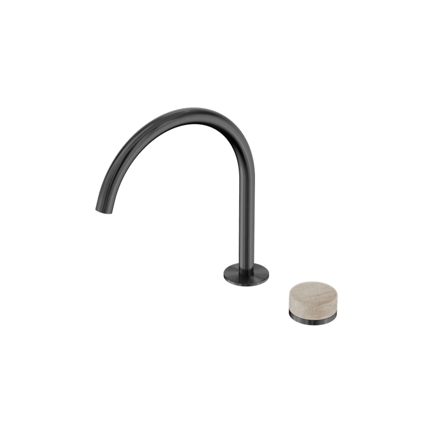 Serenity Bath/Kitchen Mixer Arc Spout Rome Travertine Handle Gun Metal gallery detail image