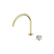 Serenity Bath/Kitchen Mixer Arc Spout Arabescato Corchia Handle Brushed Gold gallery detail image