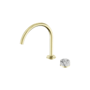 Serenity Bath/Kitchen Mixer Arc Spout Arabescato Corchia Handle Brushed Gold gallery detail image