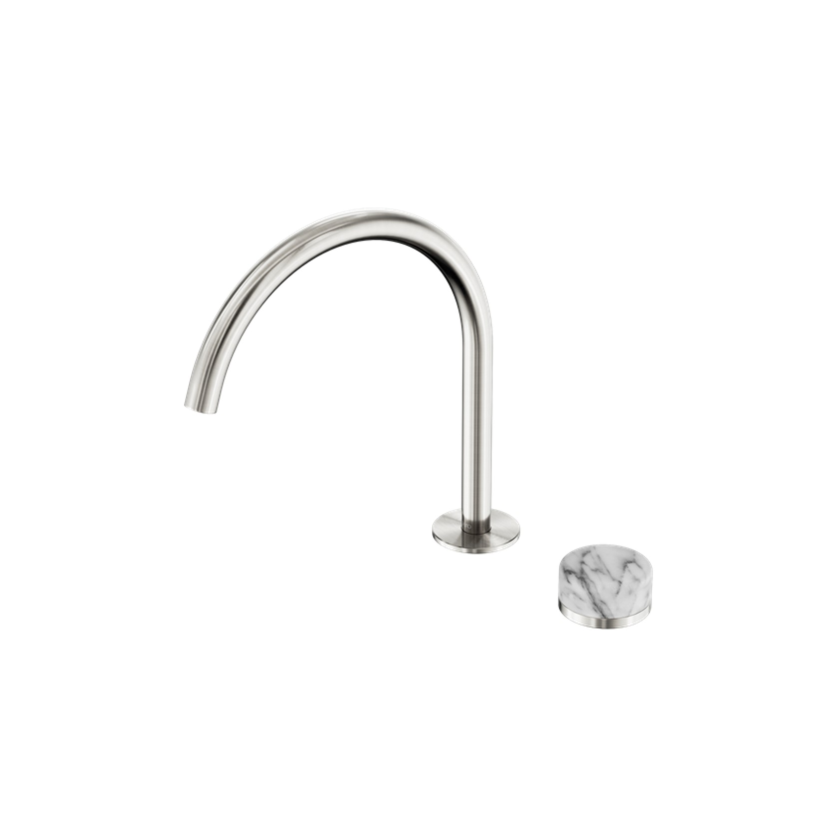 Serenity Bath/Kitchen Mixer Arc Spout Arabescato Corchia Handle Brushed Nickel gallery detail image