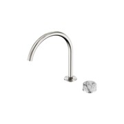 Serenity Bath/Kitchen Mixer Arc Spout Arabescato Corchia Handle Brushed Nickel gallery detail image