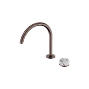 Serenity Bath/Kitchen Mixer Arc Spout Arabescato Corchia Handle Brushed Bronze gallery detail image