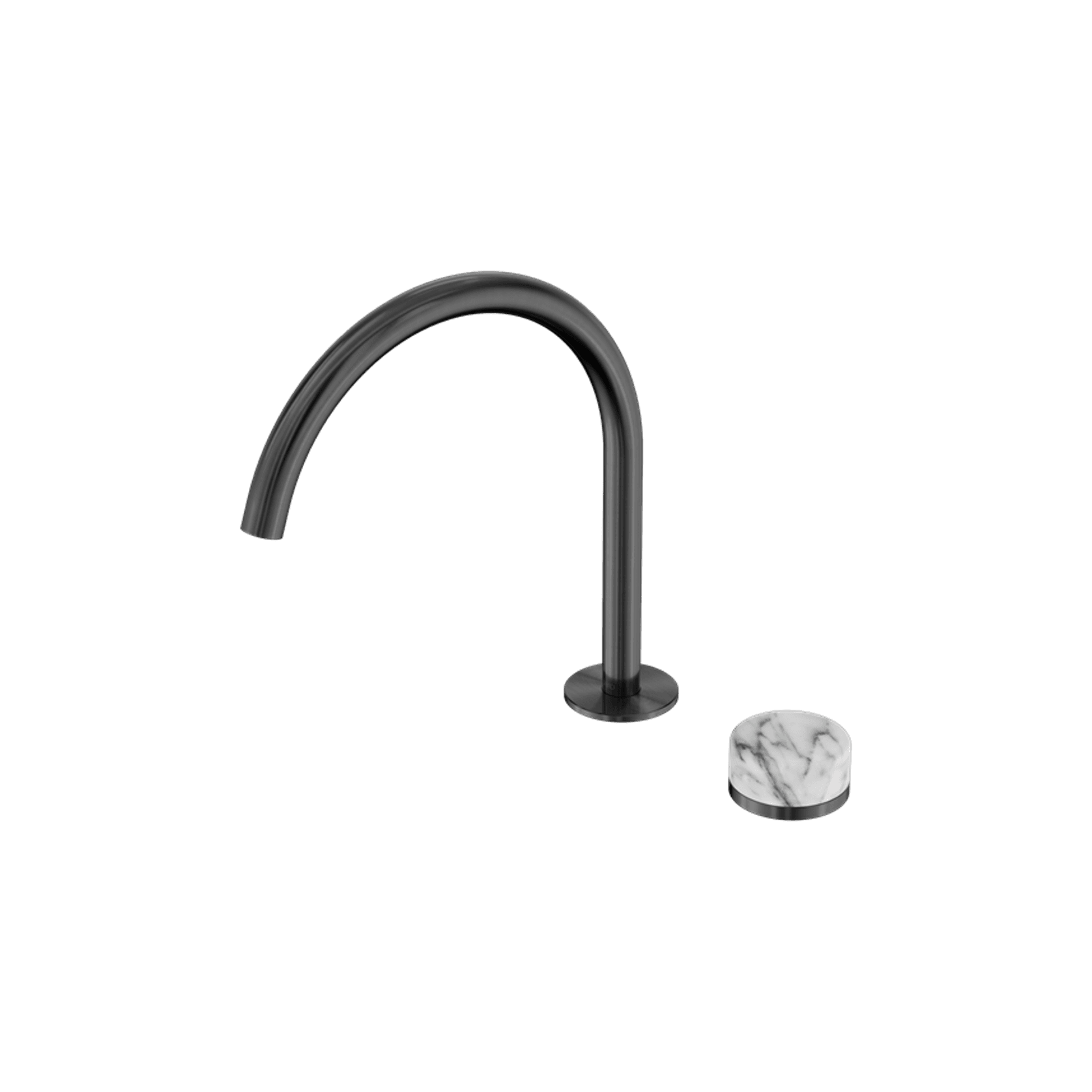 Serenity Bath/Kitchen Mixer Arc Spout Arabescato Corchia Handle Gun Metal gallery detail image