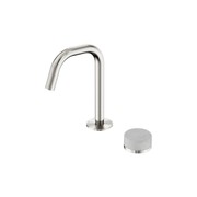 Serenity Basin Mixer Edge Spout Carrara Handle Brushed Nickel gallery detail image