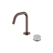 Serenity Basin Mixer Edge Spout Carrara Handle Brushed Bronze gallery detail image