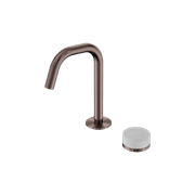 Serenity Basin Mixer Edge Spout Carrara Handle Brushed Bronze gallery detail image