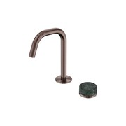 Serenity Basin Mixer Edge Spout Verde Alpi Handle Brushed Bronze gallery detail image