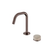 Serenity Basin Mixer Edge Spout Rome Travertine Handle Brushed Bronze gallery detail image