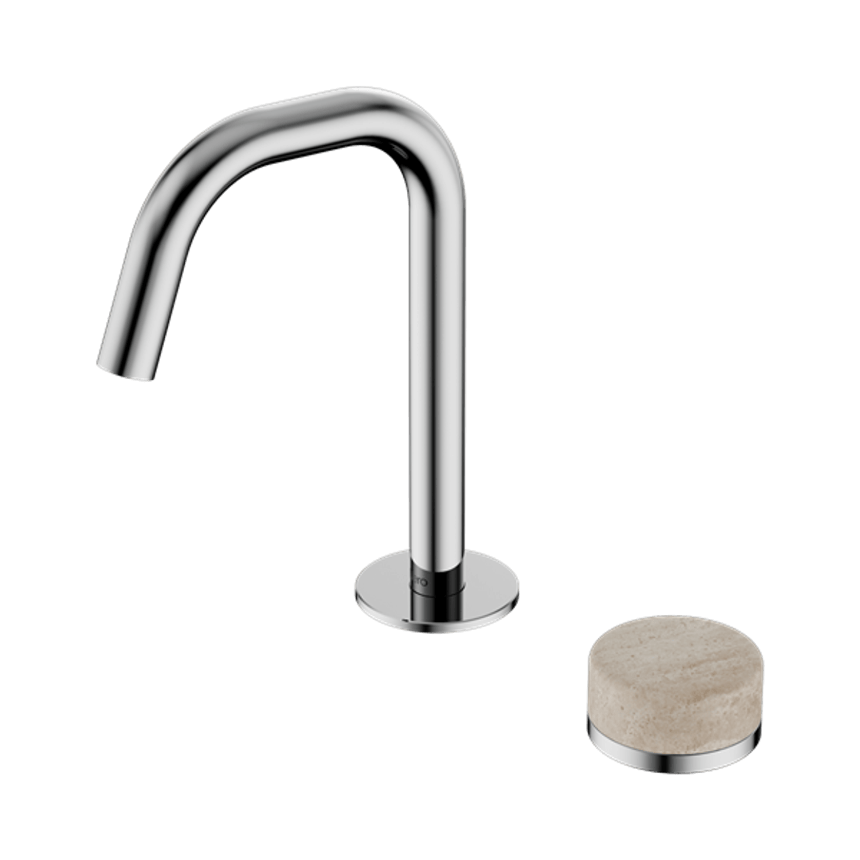 Serenity Basin Mixer Edge Spout Rome Travertine Handle Chrome gallery detail image