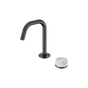 Serenity Basin Mixer Edge Spout Arabescato Corchia Handle Gun Metal gallery detail image