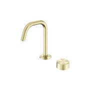 Serenity Basin Mixer Edge Spout Metal Handle Brushed Gold gallery detail image