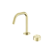 Serenity Basin Mixer Edge Spout Metal Handle Brushed Gold gallery detail image