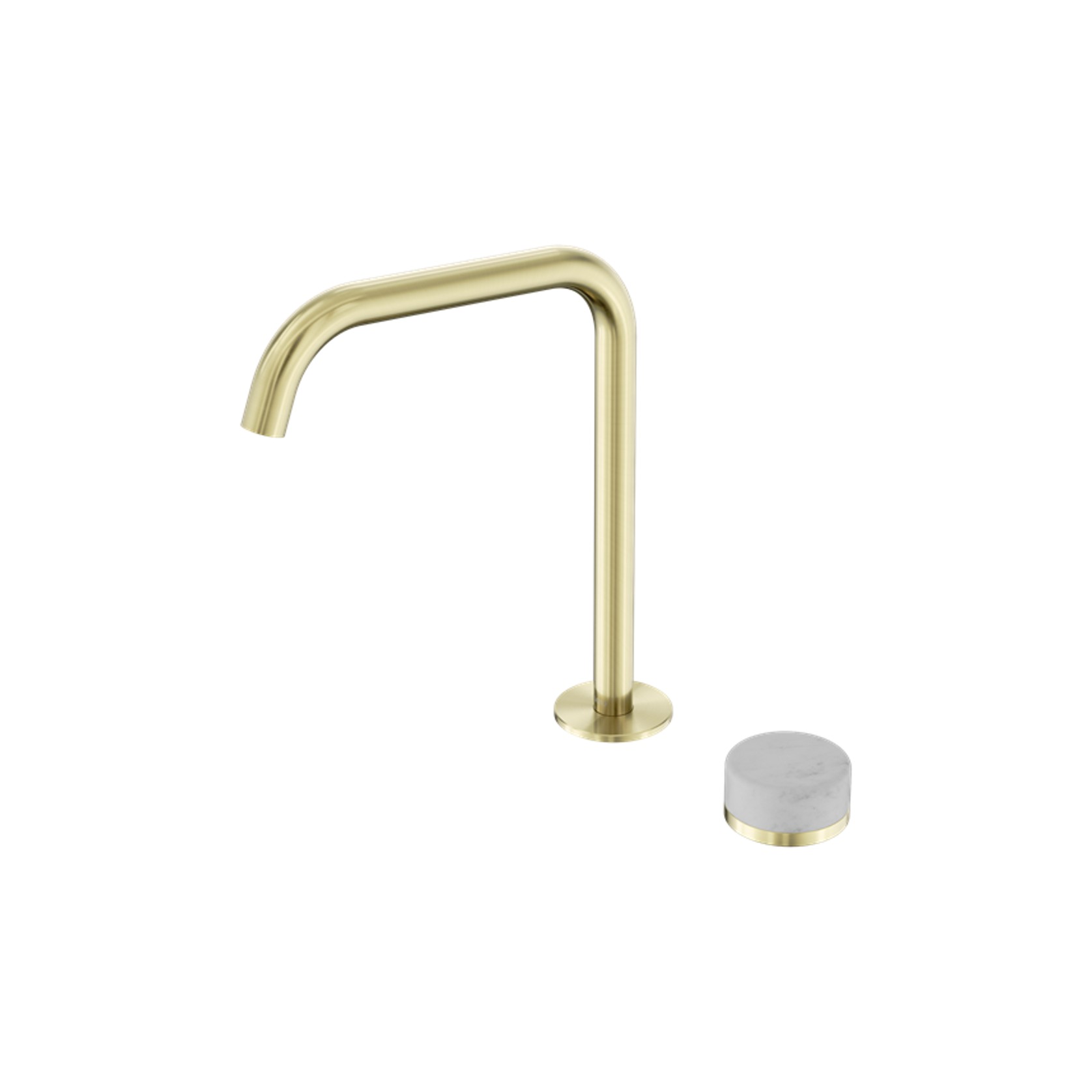 Serenity Bath/Kitchen Mixer Edge Spout Carrara Handle Brushed Gold gallery detail image