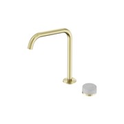 Serenity Bath/Kitchen Mixer Edge Spout Carrara Handle Brushed Gold gallery detail image