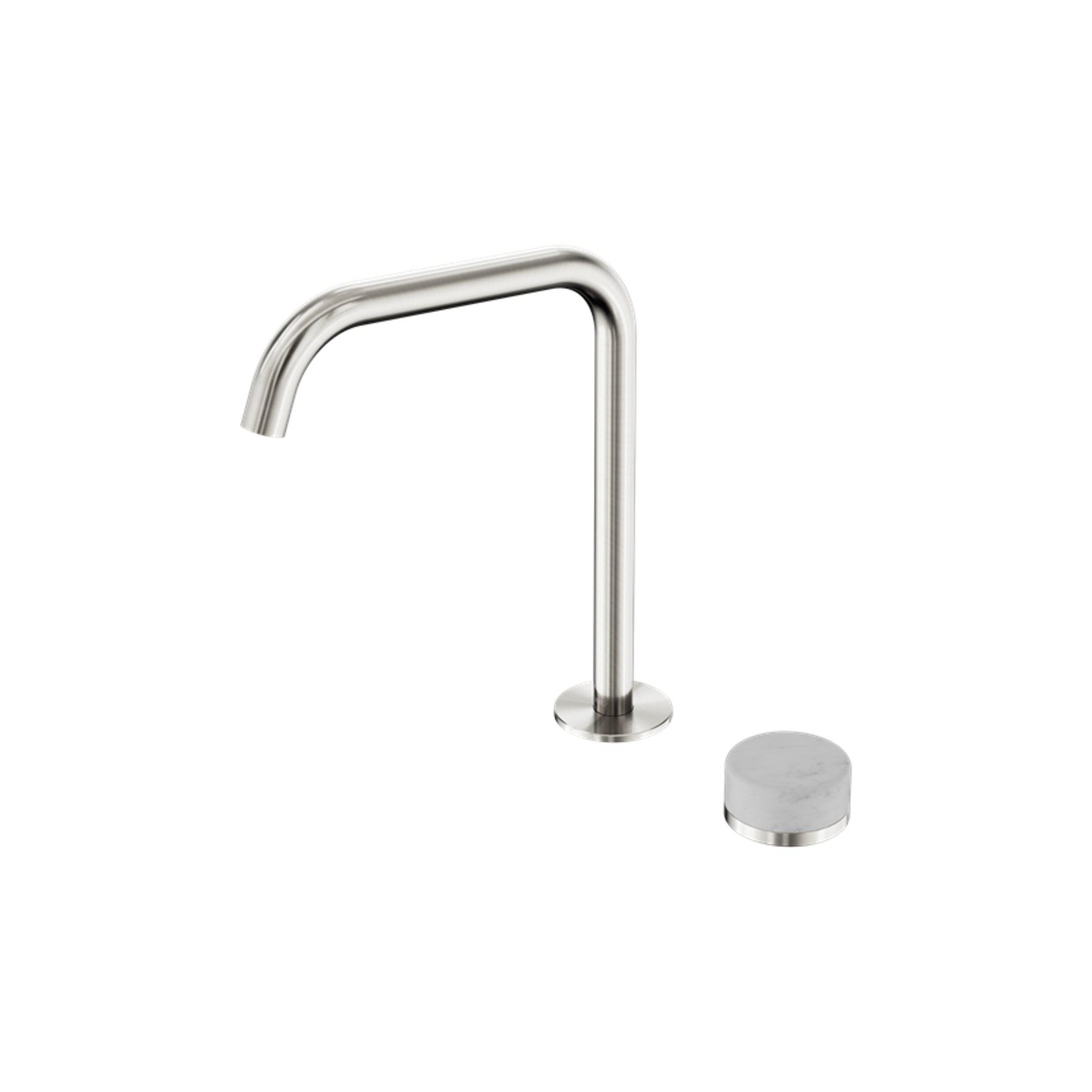 Serenity Bath/Kitchen Mixer Edge Spout Carrara Handle Brushed Nickel gallery detail image