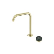 Serenity Bath/Kitchen Mixer Edge Spout Verde Alpi Handle Brushed Gold gallery detail image