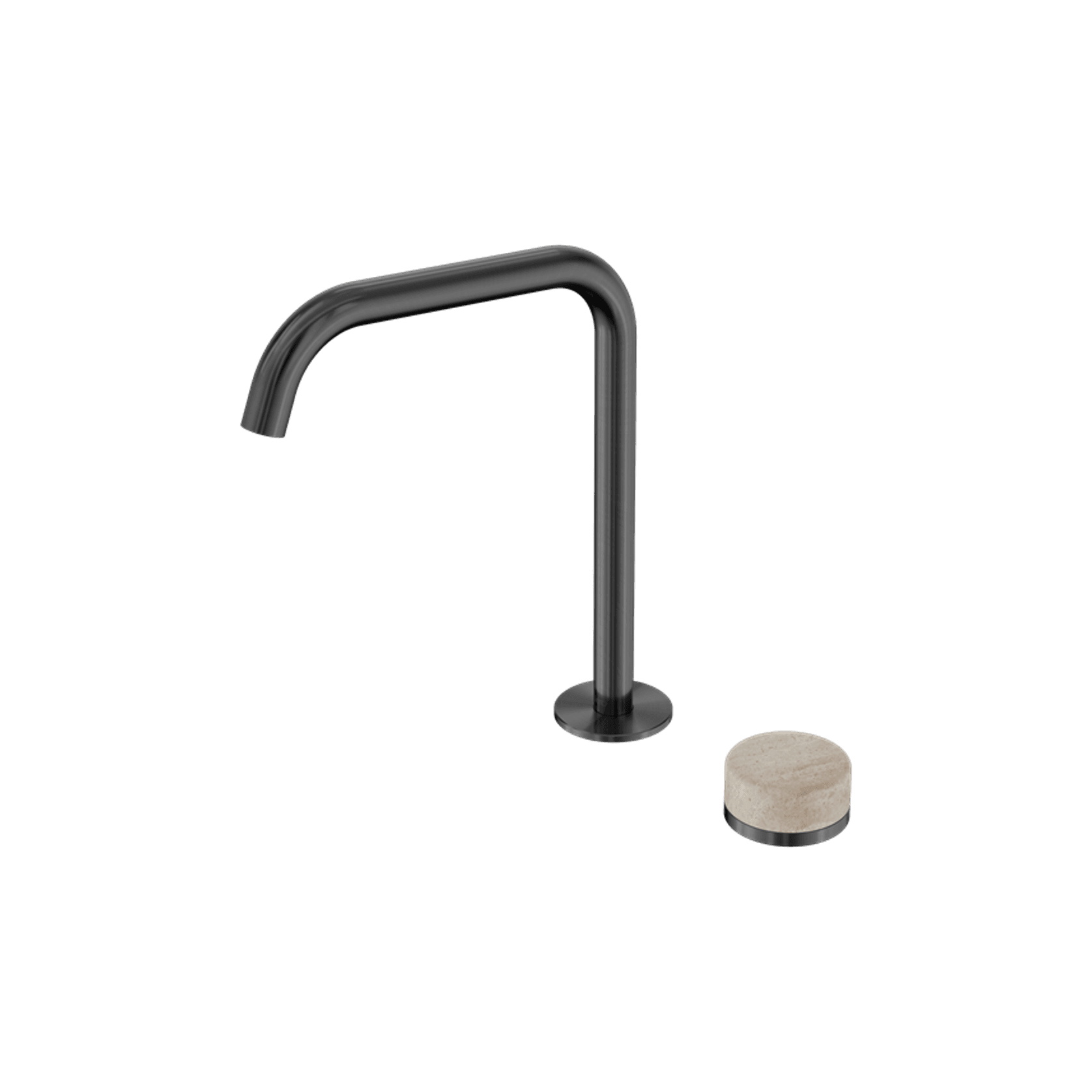 Serenity Bath/Kitchen Mixer Edge Spout Rome Travertine Handle Gun Metal gallery detail image