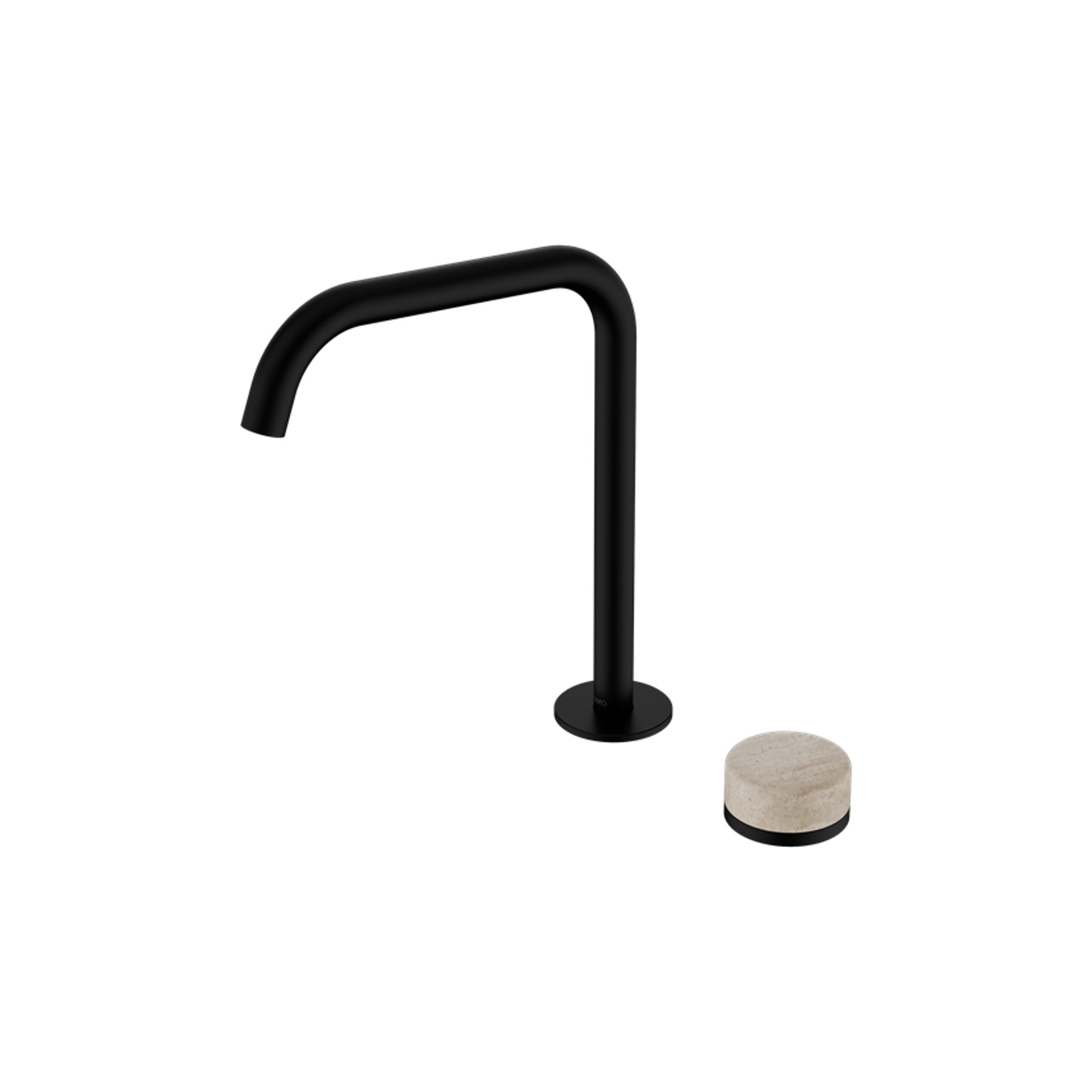 Serenity Bath/Kitchen Mixer Edge Spout Rome Travertine Handle Matte Black gallery detail image