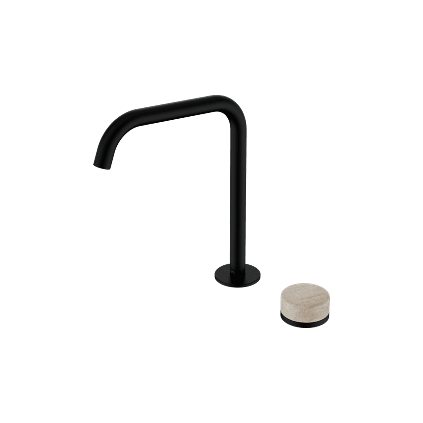 Serenity Bath/Kitchen Mixer Edge Spout Rome Travertine Handle Matte Black gallery detail image