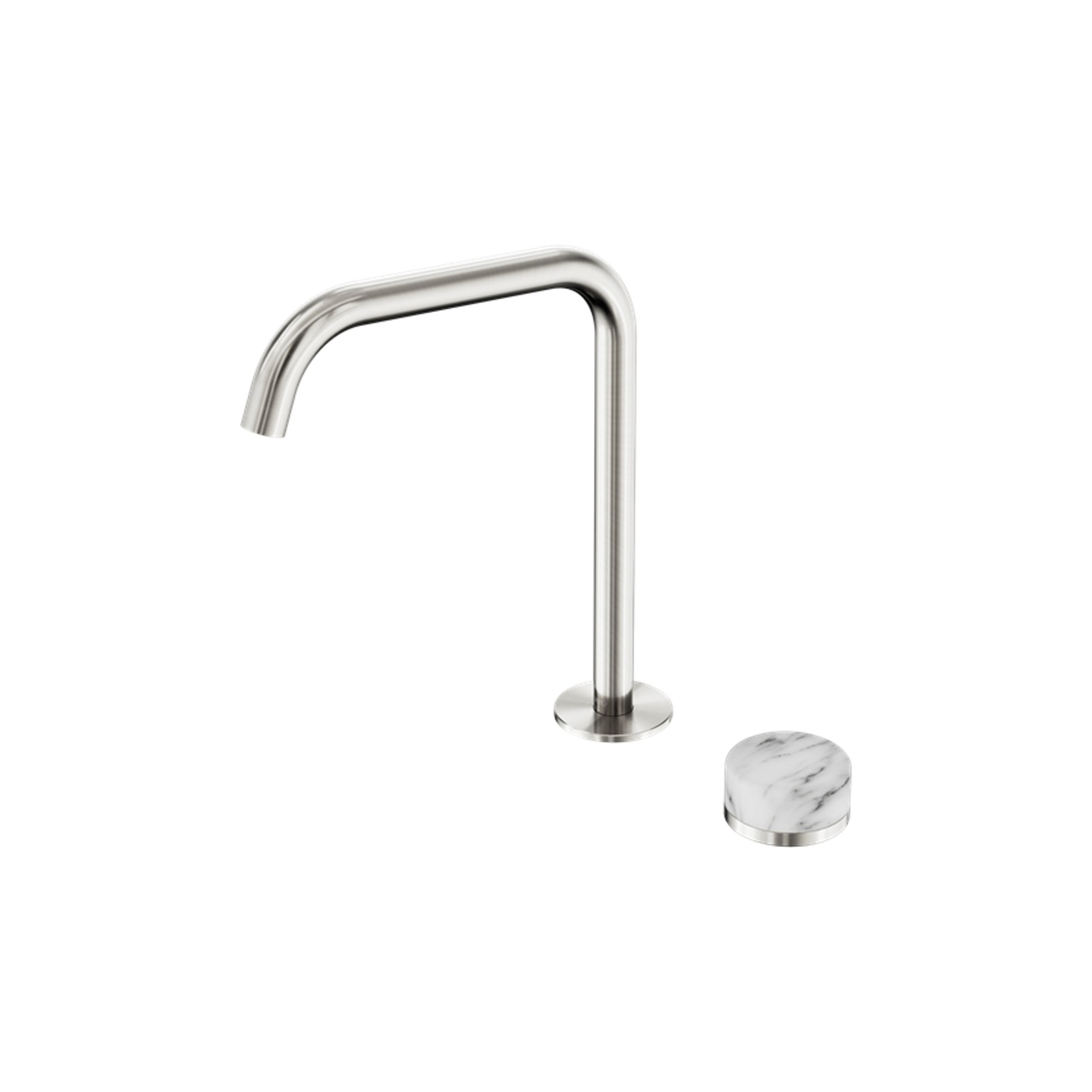 Serenity Bath/Kitchen Mixer Edge Spout Arabescato Corchia Handle Brushed Nickel gallery detail image