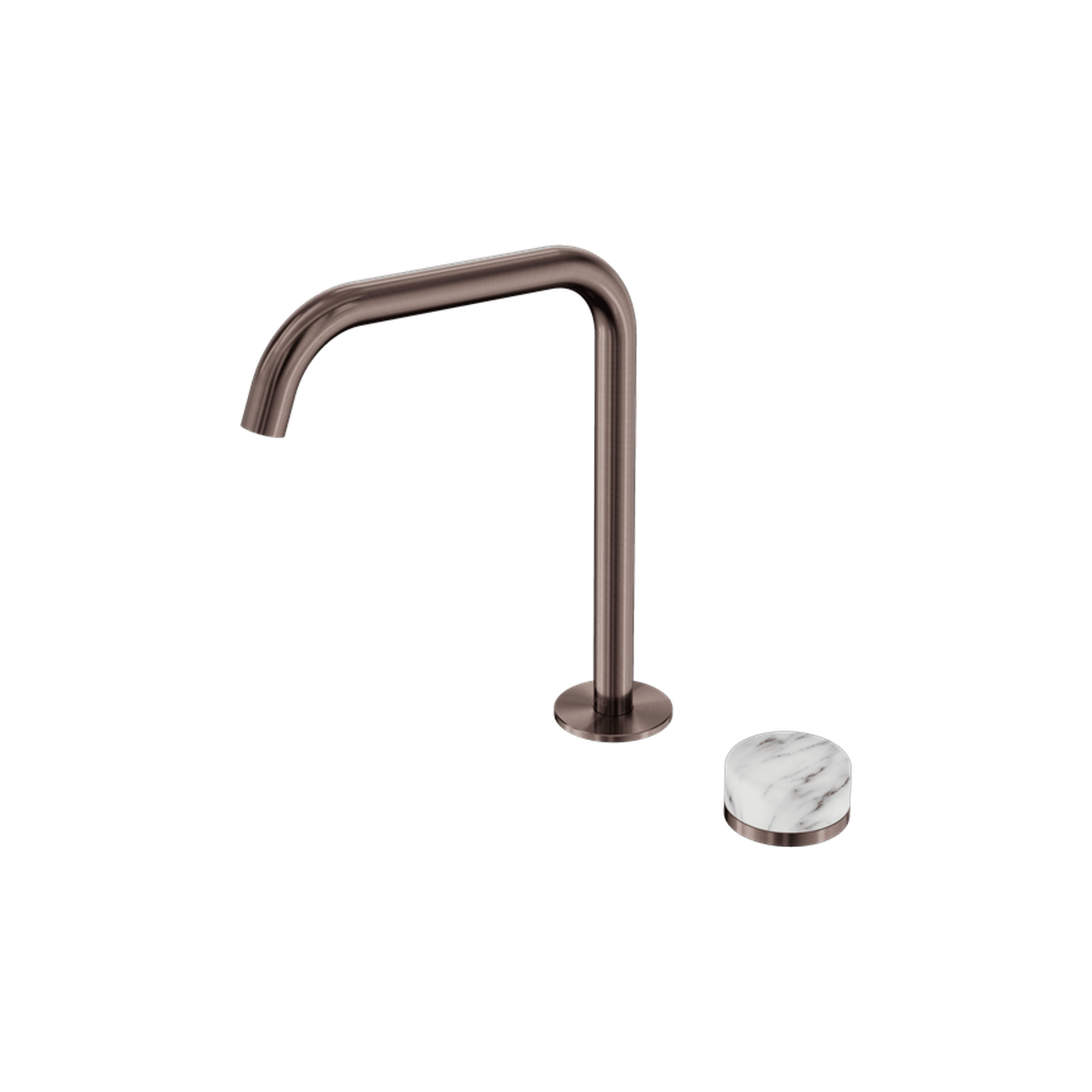 Serenity Bath/Kitchen Mixer Edge Spout Arabescato Corchia Handle Brushed Bronze gallery detail image