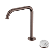 Serenity Bath/Kitchen Mixer Edge Spout Arabescato Corchia Handle Brushed Bronze gallery detail image