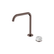 Serenity Bath/Kitchen Mixer Edge Spout Arabescato Corchia Handle Brushed Bronze gallery detail image