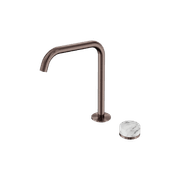 Serenity Bath/Kitchen Mixer Edge Spout Arabescato Corchia Handle Brushed Bronze gallery detail image