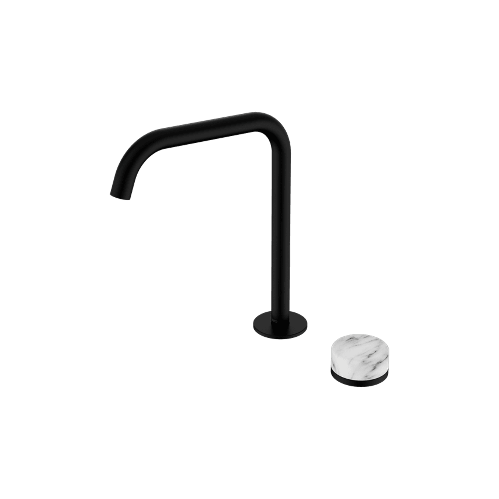 Serenity Bath/Kitchen Mixer Edge Spout Arabescato Corchia Handle Matte Black gallery detail image