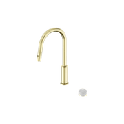 Serenity pull out kitchen Set Carrara Handle Brushed Gold gallery detail image