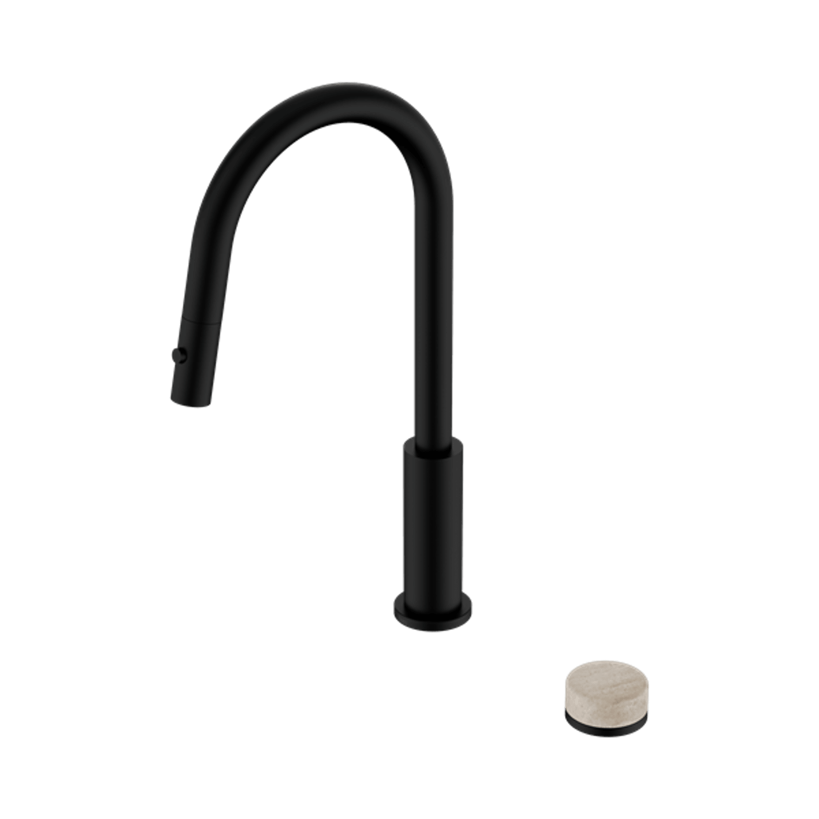 Serenity pull out kitchen Set Rome Travertine Handle Matte Black gallery detail image