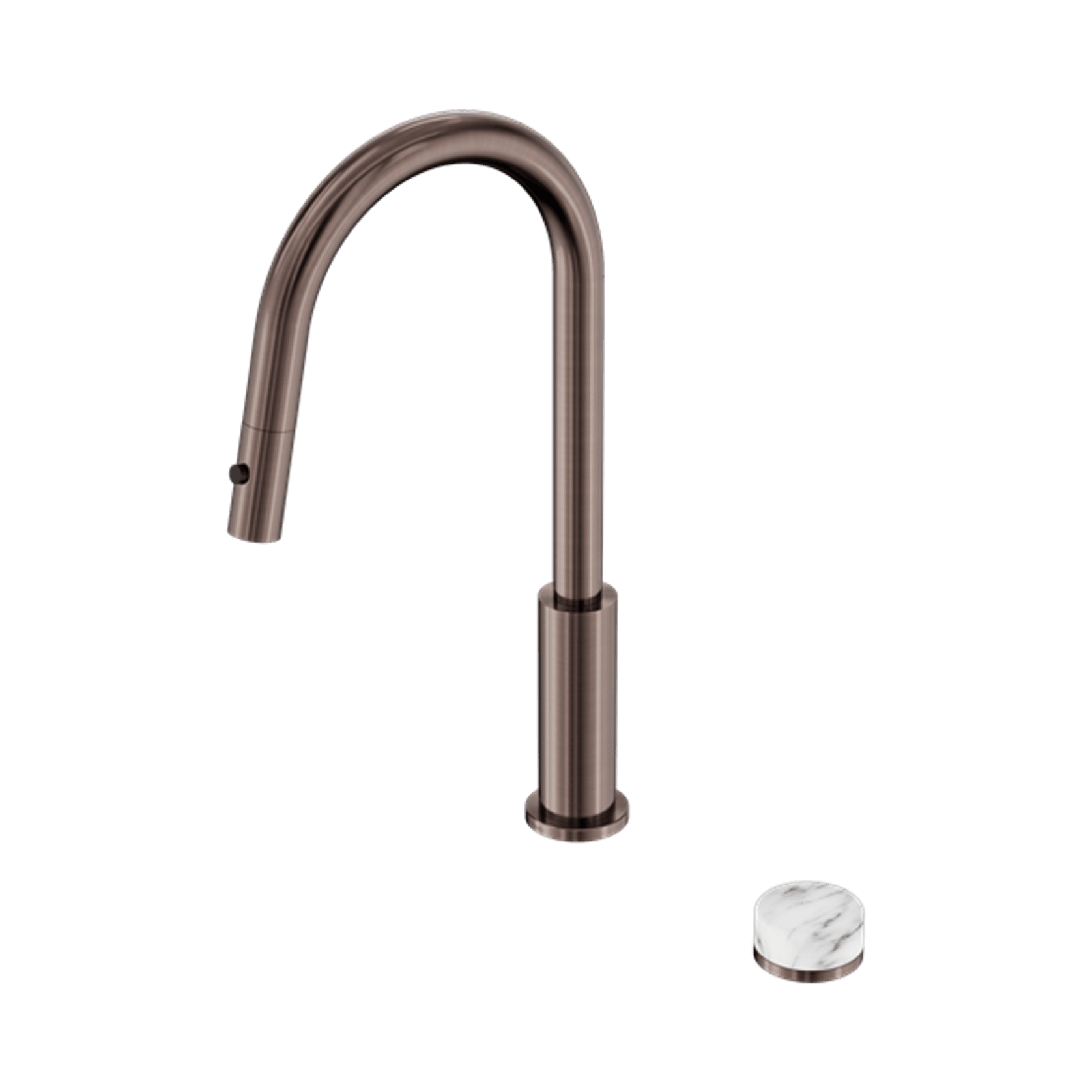 Serenity pull out kitchen Set Arabescato Corchia Handle Brushed Bronze gallery detail image