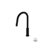 Serenity pull out kitchen Set Arabescato Corchia Handle Matte Black gallery detail image