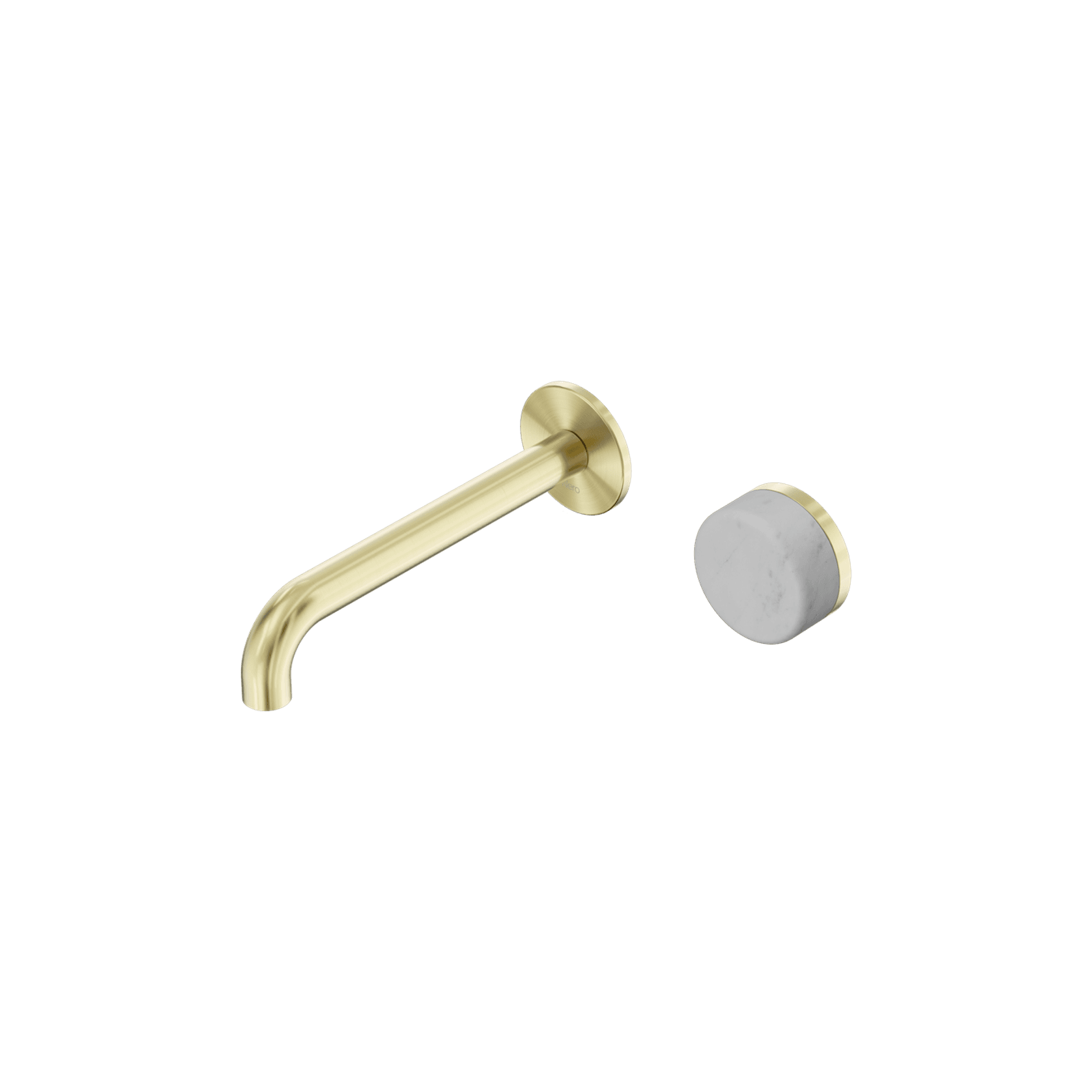 Serenity Wall Basin Mixer 160mm Spout Carrara Handle Brushed Gold gallery detail image