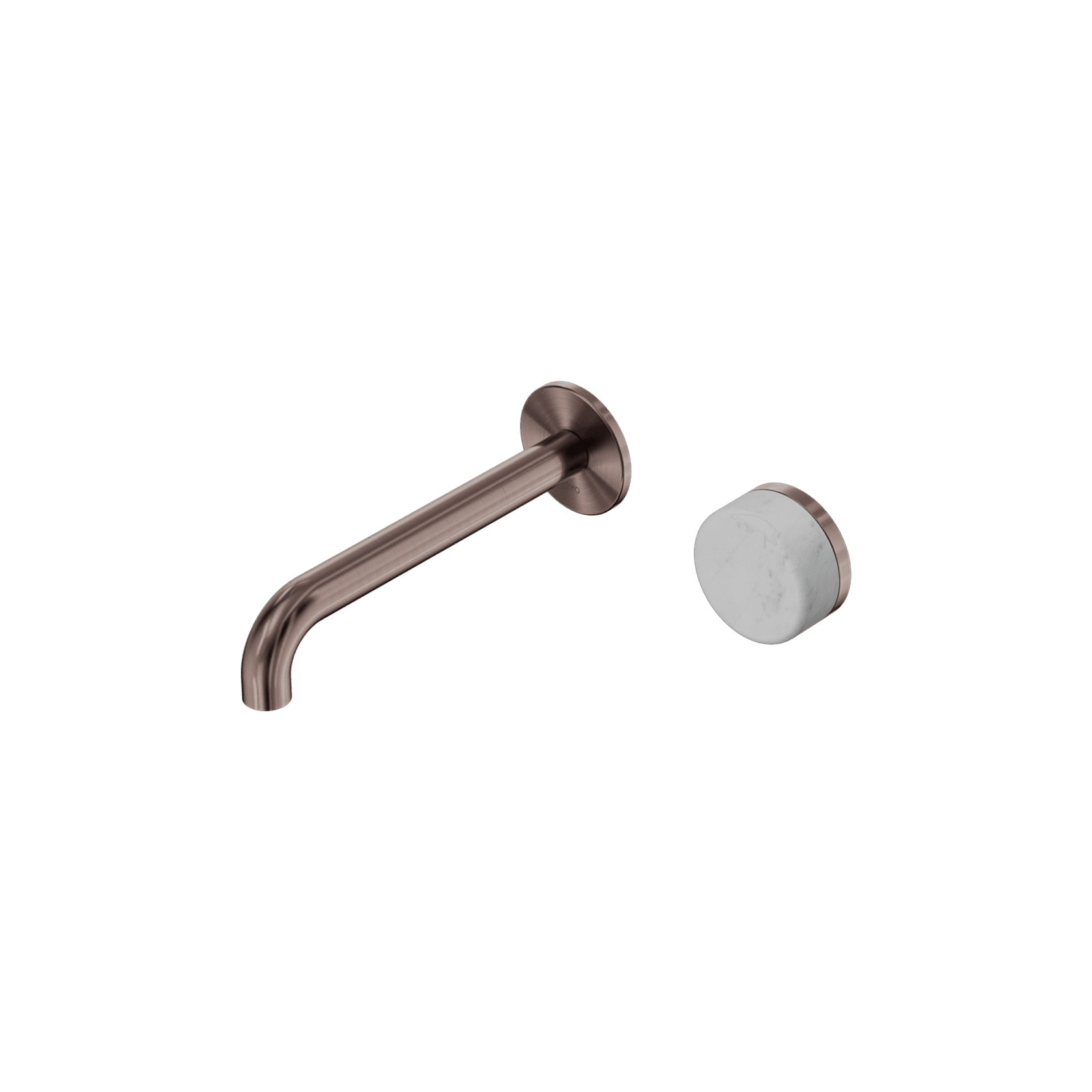 Serenity Wall Basin Mixer 185mm Spout Carrara Handle Brushed Bronze gallery detail image